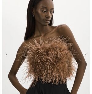 ZAINA | Feather Bustier Brown